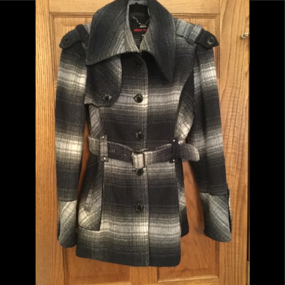 Miss Sixty Plaid Pea Coat